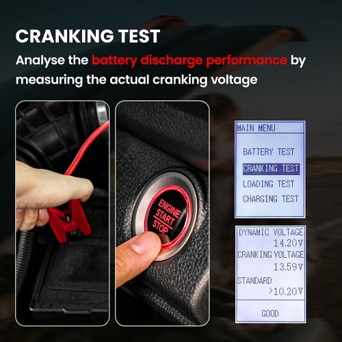 EU US Direct KAIWEETS KVB01 Car Battery Tester 12V24V Digital Battery Analyzer with State of Health Charge, Universal Compatibility with 100-2000CCA