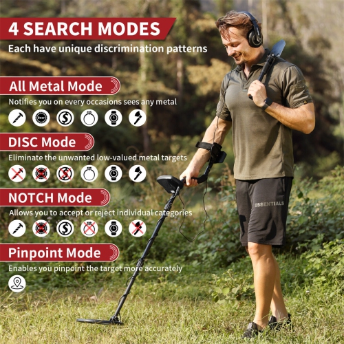 USA Direct GC1071 Metal Detector Waterproof IP68 with Advanced DSP Chip 10 Inch Coil 5 Search Modes LCD Display Best Gold Detectors for Treasure