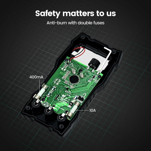 Eu US Direct Kaiweets KM100S multimètre numérique rétroéclairé True-RMS pour mesure de résistance de courant de tension CC AC idéal pour l'usage