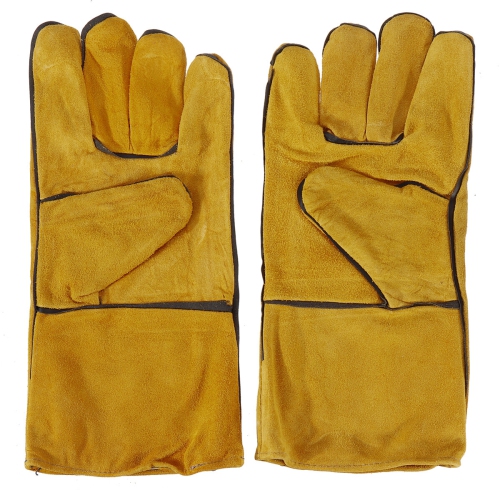 Gants de soudeur de jardinage robustes DE 2pcs 14 po hommes femmes en cuir non glissant à l'épreuve des cornes