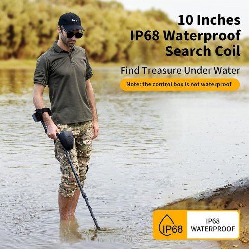 USA Direct Metal Detector étanche Professional Gold Finder avec écran LCD 10" Coil Advanced DSP Chip Deep Detection Treasure Hunter