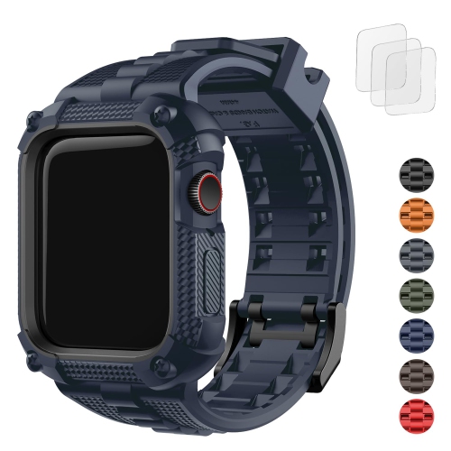Apple Watch Band 44mm for Men Women, Rugged Strap with Coque for iWatch band 44mm Series 6/5/4/SE/SE2, 44mm Blue