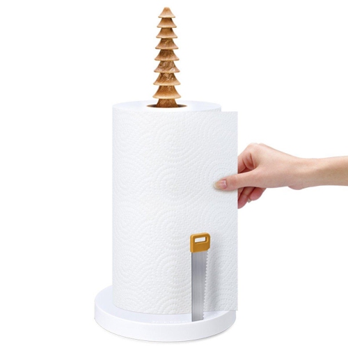 Kitchen Paper Towel Holder Free Standing Bathroom Tissue Roll Dispenser Storage