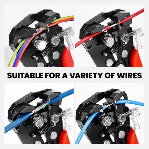 [EU Direct]KAIWEETS KWS-103 Multifunctional Wire Stripper 10-24AWG Stripping 10-22AWG Crimping Adjustable Stopper TPR Handle