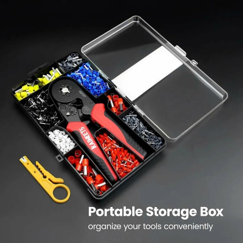 [Eu Direct]KAIWEETS KDC01 jeu d’outils de sertissage professionnels auto-réglables à mécanisme à cliquet 0,34-10&nbsp;mm à dégagement rapide haute