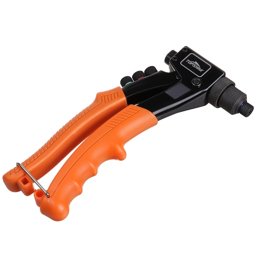 TOPSHAK RG1 Rivet Gun Kit with 80 Pcs Rivets Anti-slip Hand Riveter 4 Sizes of Rivet Heads Attached Professional Durable Single Hand