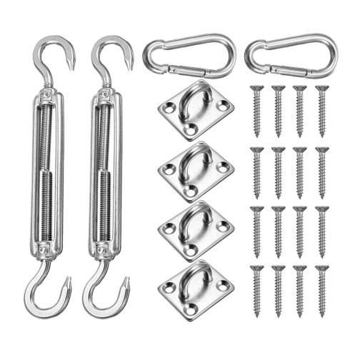 24pcs Accessoires pour voile d'ombrage pour remplacement de voile d'ombrage rectangulaire ou carré