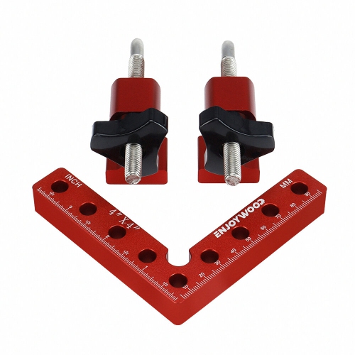 ENJOYWOOD 6PCS Woodworking Upgrade Right Angle Positioning Clamp Precision 90 Degree Clamping Square L-Shaped Auxiliary Fixture Splicing Board