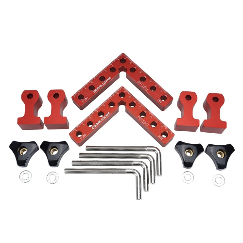 ENJOYWOOD 6PCS Woodworking Upgrade Right Angle Positioning Clamp Precision 90 Degree Clamping Square L-Shaped Auxiliary Fixture Splicing Board
