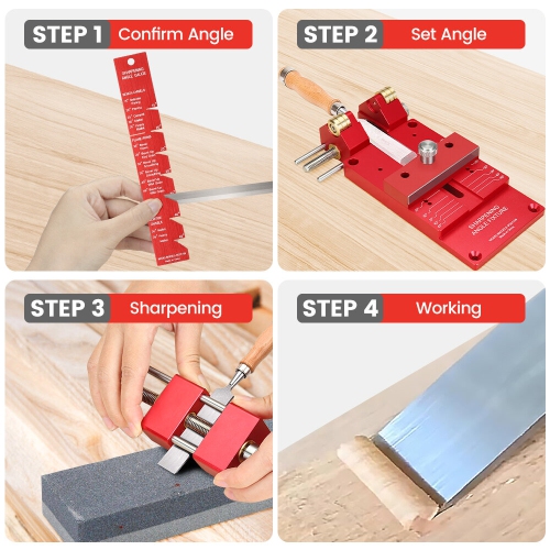 Mohoo Sharpening System Honing Guide Sharpening Holder Angle Fixture Angle Gauge for Woodworking Chisel