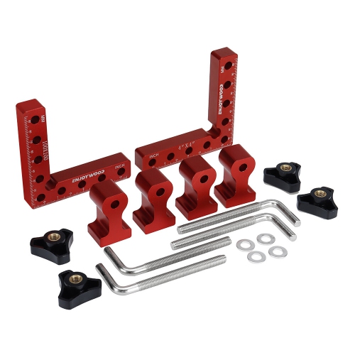 ENJOYWOOD 6PCS Woodworking Upgrade Right Angle Positioning Clamp Precision 90 Degree Clamping Square L-Shaped Auxiliary Fixture Splicing Board