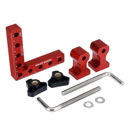 ENJOYWOOD 6PCS Woodworking Upgrade Right Angle Positioning Clamp Precision 90 Degree Clamping Square L-Shaped Auxiliary Fixture Splicing Board