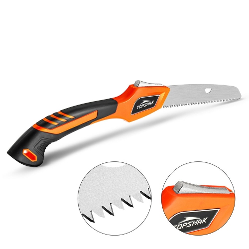 TOPSHAK TS-DS2 8-Inch 210mm Folding Saw SK-5 High Carbon Steel Triple Cut Teeth Japanese Pull Saw