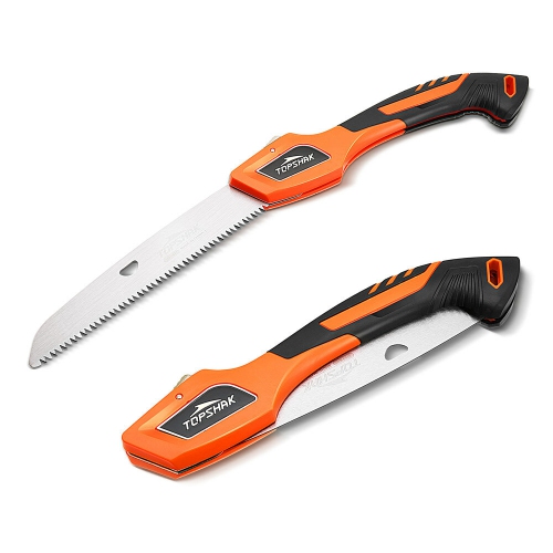 TOPSHAK TS-DS2 8-Inch 210mm Folding Saw SK-5 High Carbon Steel Triple Cut Teeth Japanese Pull Saw
