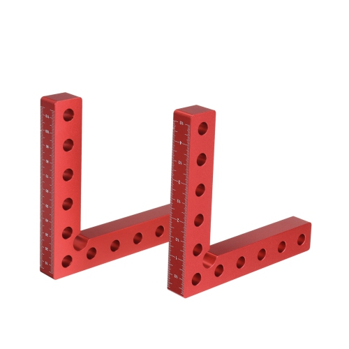 4 Pack VEIKO 120mm x 120mm 90 Degree Right Angle Clamps Positioning Squares MM/Inch Scale Aluminum Alloy Woodworking Carpenter Corner Clamping for