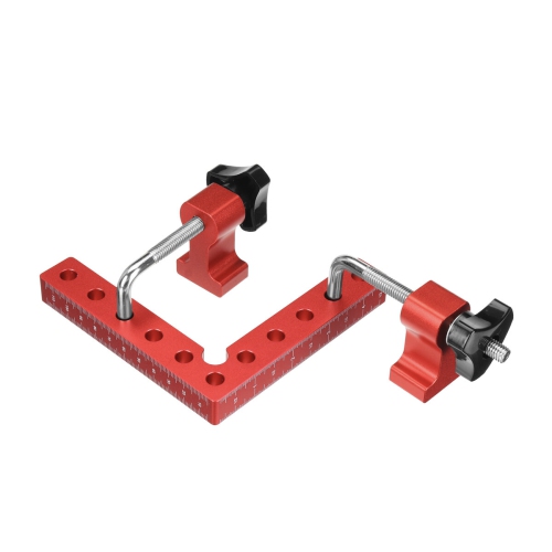 4 Pack VEIKO 120mm x 120mm 90 Degree Right Angle Clamps Positioning Squares MM/Inch Scale Aluminum Alloy Woodworking Carpenter Corner Clamping for