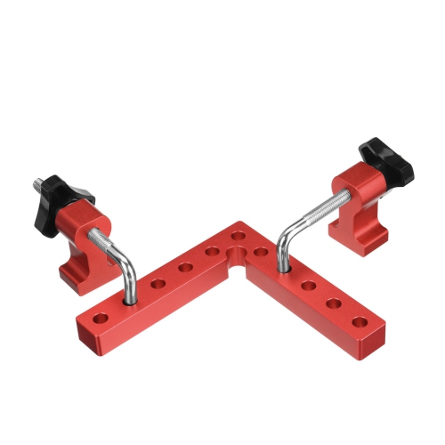 4 Pack VEIKO 120mm x 120mm 90 Degree Right Angle Clamps Positioning Squares MM/Inch Scale Aluminum Alloy Woodworking Carpenter Corner Clamping for