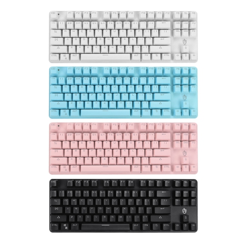 Wired Mechanical Keyboard 87-Key 87% TKL Layout Suspended Keycaps Blue Switch Hot Swappable RGB Backlit Mechanical Gaming Keyboard with Supplement