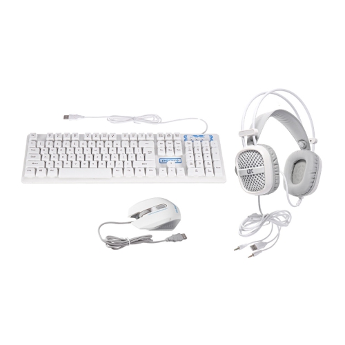 Clavier 3-en-1 USB avec fil Souris 1600 ppp Casque d'écoute coloré Set Gaming Backlight clavier mécanique étanche pour ordinateur portable de