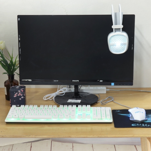 Clavier 3-en-1 USB avec fil Souris 1600 ppp Casque d'écoute coloré Set Gaming Backlight clavier mécanique étanche pour ordinateur portable de