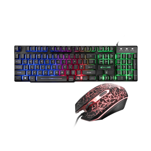 Clavier et souris avec fil ZIYOULANG T11 ensemble de 104 touches rétroéclairage RVB clavier de jeu mécanique 2400&nbsp;ppp Souris ergonomique pour bu