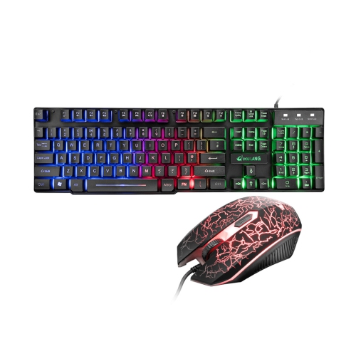 ZIYOULANG T11 Wired Keyboard & Mouse Set 104 Keys RGB Backlight Mechanical Feeling Gaming Keyboard 2400DPI Ergonomic Home Office Mouse for Laptop