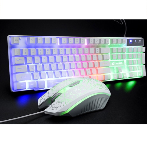 ZIYOULANG T11 Wired Keyboard & Mouse Set 104 Keys RGB Backlight Mechanical Feeling Gaming Keyboard 2400DPI Ergonomic Home Office Mouse for Laptop