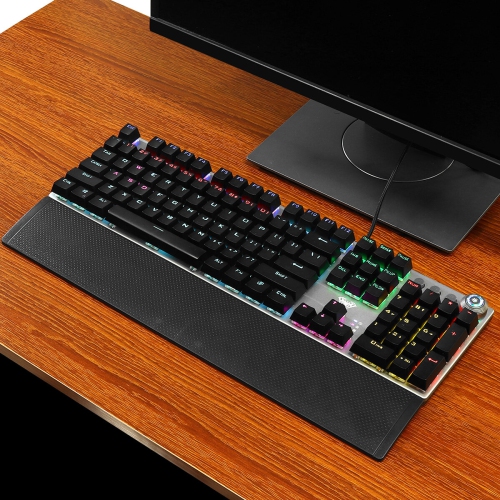 AULA F2088 104 Keys Mechanical Keyboard RGB Backlit Punk E-sports Gaming Keyboard Absorbable Hand Rest