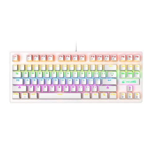 ZIYOULANG K2 87 Keys Mechanical Keyboard Wired Rainbow Backlight Blue ...