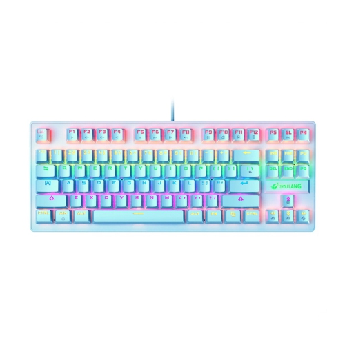 ZIYOULANG K2 87 Keys Mechanical Keyboard Wired Rainbow Backlight Blue Switch Gaming Keyboard for Laptop Computer PC Gamer