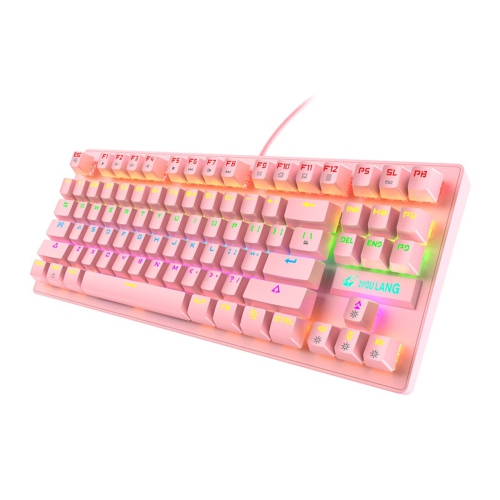 ZIYOULANG K2 87 Keys Mechanical Keyboard Wired Rainbow Backlight Blue Switch Gaming Keyboard for Laptop Computer PC Gamer