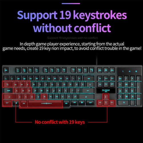 Bakeey Mice Keyboards Headphones Combo 104-Key Backlit Mechanical Waterproof Wired Keyboard G5 800DPI Wired Mice 7.1 Stereo Sound 3.5MM USB E-Sports