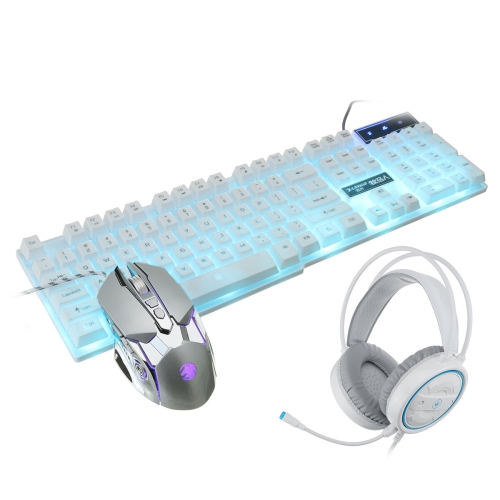 Bakeey Mice Keyboards Headphones Combo 104-Key Backlit Mechanical Waterproof Wired Keyboard G5 800DPI Wired Mice 7.1 Stereo Sound 3.5MM USB E-Sports