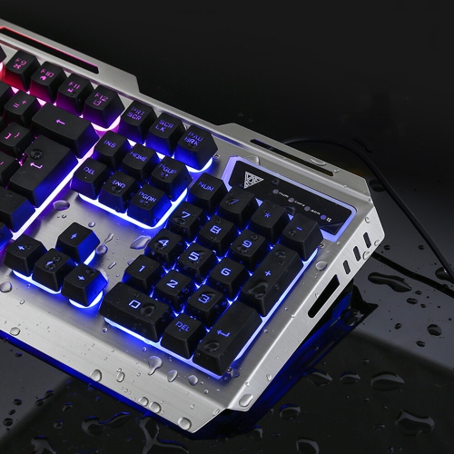 Glowing 104 Keys Keyboard and Mouse Set V1 Wired RGB Mechanical Feeling Keyboard 2400DPI Mouse Combo Set for Game Office Notebook