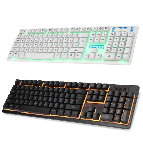 Clavier 3-en-1 USB avec fil Souris 1600&nbsp;ppp Casque d'écoute coloré Set Gaming Backlight clavier mécanique étanche pour ordinateur portable de