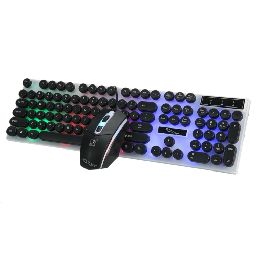 KEYBOARDS & MOUSE  104 Keys Colorful Backlight USB Wired Gaming Keyboard And Gaming Mouse Combo for PC Laptop