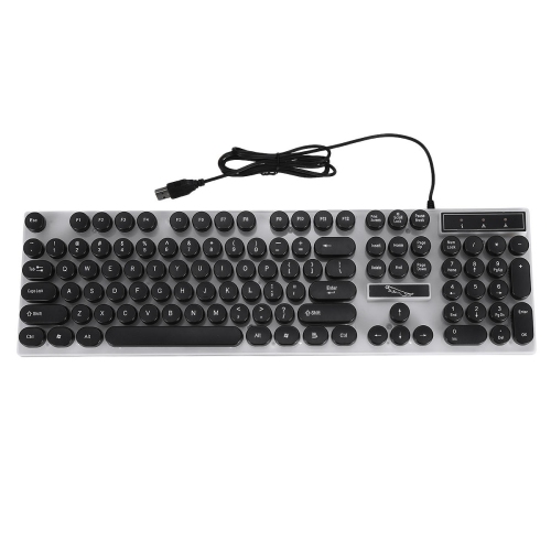 Clavier de jeu USB avec fil et souris de jeu à rétroéclairage coloré de 104 touches pour ordinateur portatif