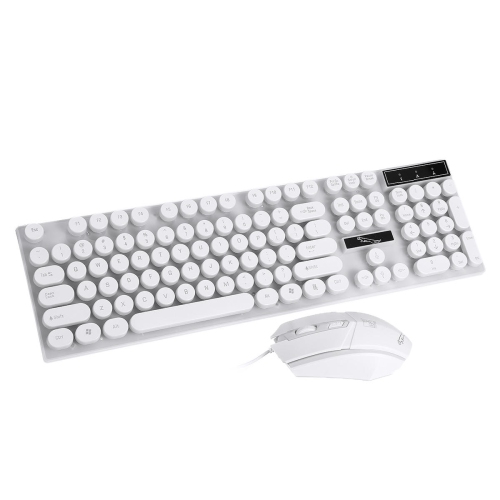Clavier de jeu USB avec fil et souris de jeu à rétroéclairage coloré de 104 touches pour ordinateur portatif