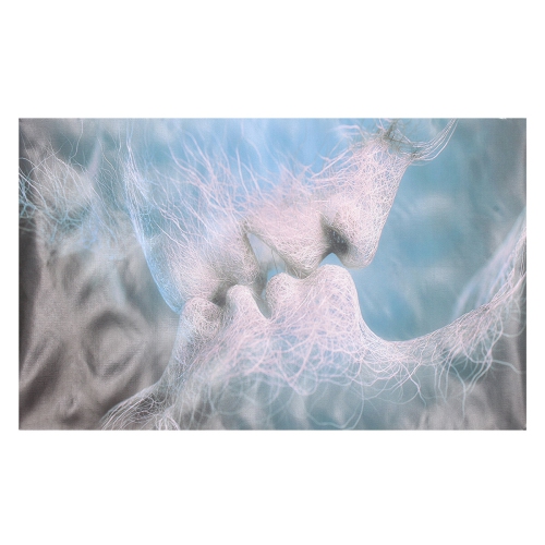 1 Piece Canvas Print Painting Blue Love Kiss Abstract Art Wall Art Picture Print Wall Decor Art Decoration Frameless for Home Office