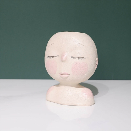 Nordic Doll Shaped Flower Pot Sculpture Flower Pot Art Vase Home Decor Succulents Head Shaped Vase Ornament