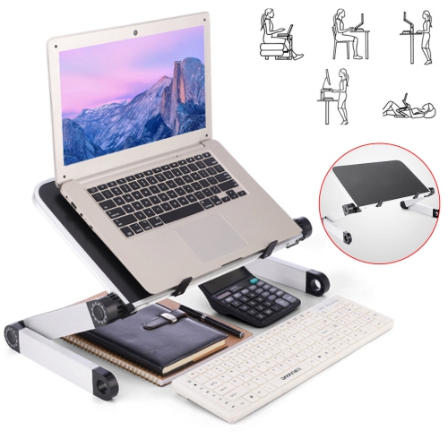 LAPTOP STANDS  40 26Cm Enlarge Foldable With Cooling Fan Hole Aluminum Laptop Computer Desk Table Tv Bed Computer Mackbook Desktop Holder