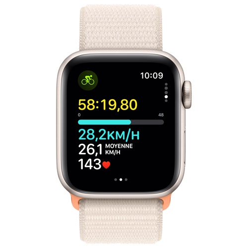 Refurbished - Apple Watch SE (GPS) 40mm Starlight Aluminum Case with Starlight Sport Loop
