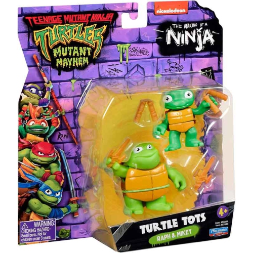 TMNT  Teenage Mutant Ninja Turtles 5 Inch Action Figure Mutant Mayhem - Turtle Tots Raph & Mikey