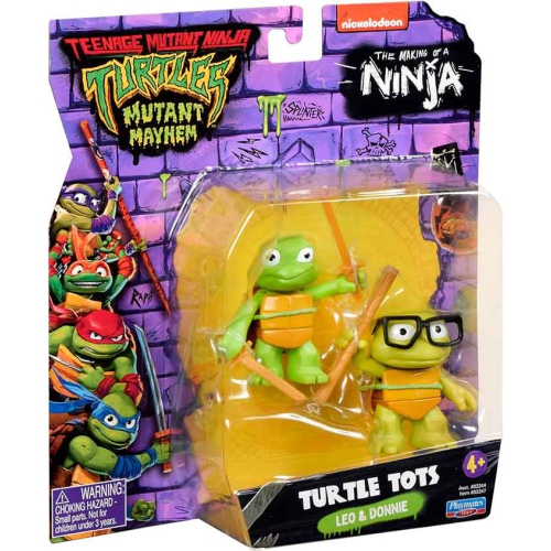 TMNT  Teenage Mutant Ninja Turtles 5 Inch Action Figure Mutant Mayhem - Turtle Tots Leo & Donnnie