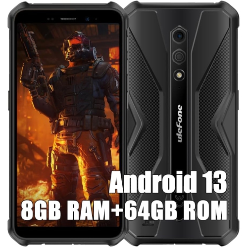 Ulefone Armor X12 Pro Rugged Smartphone Unlocked, MTK Helio G36 4GB+ 4GB Virtual RAM+64GB Android 13 Cell Phone, 13MP+8MP, 5.45" HD+, 4860mAh, Dual