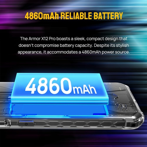 Ulefone Armor X12 Pro Rugged Smartphone Unlocked, MTK Helio G36 4GB+ 4GB Virtual RAM+64GB Android 13 Cell Phone, 13MP+8MP, 5.45" HD+, 4860mAh, Dual