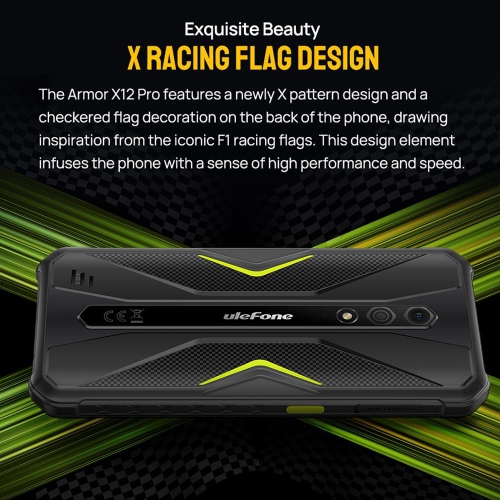 Ulefone Armor X12 Pro Rugged Smartphone Unlocked, MTK Helio G36 4GB+ 4GB Virtual RAM+64GB Android 13 Cell Phone, 13MP+8MP, 5.45" HD+, 4860mAh, Dual
