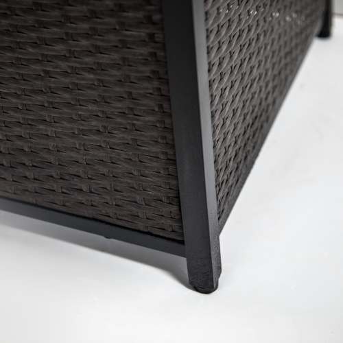 Deko Living 35 Inch Square Outdoor Propane Gas Fire Pit Table 50,000 BTU Heater with Lava Rock Filler