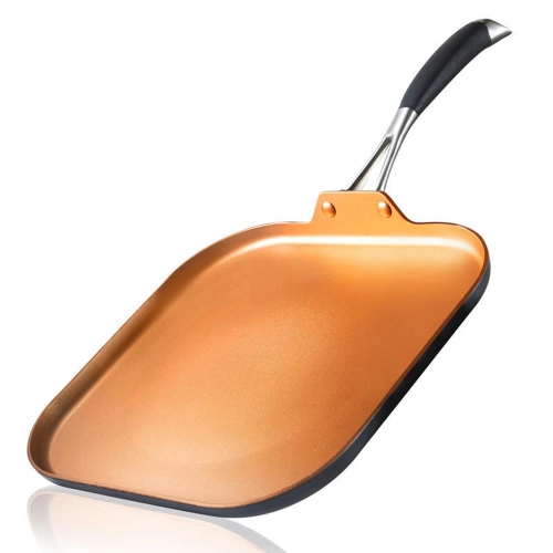 Griddle Pan - 3 Layers Copper Non-Stick Coating Inside, Hard-Anodized Looking Heat Resistant Lacquer Outside