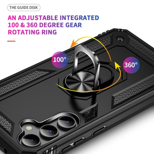 [CSmart] Hybrid Magnetic Hard Kickstand Case Cover with Ring Holder for Samsung Galaxy A15, Grey